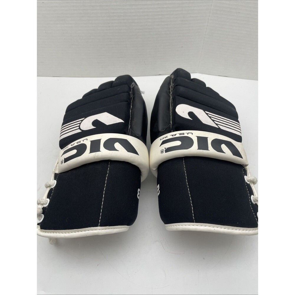 Vintage Vic 203 Black White Ice Hockey Gloves - Adult